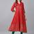 Red cotton printed anarkali kurta