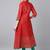 Red cotton printed anarkali kurta