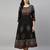 Black cotton printed anarkali kurta