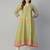 Olive cotton printed anarkali kurta