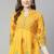Yellow cotton printed anarkali kurta