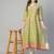 Olive cotton printed anarkali kurta