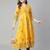Yellow cotton printed anarkali kurta