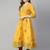 Yellow cotton printed anarkali kurta