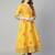 Yellow cotton printed anarkali kurta