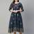 Navy blue cotton printed anarkali kurta