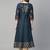 Navy blue cotton printed anarkali kurta