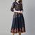 Navy blue cotton printed anarkali kurta