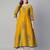 Mustard cotton printed anarkali kurta