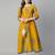 Mustard cotton printed anarkali kurta