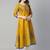 Mustard cotton printed anarkali kurta