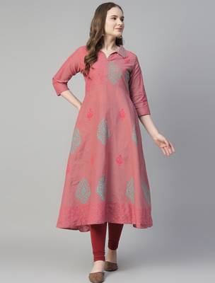 Onion cotton printed anarkali kurta 1