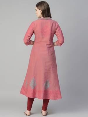 Onion cotton printed anarkali kurta 2