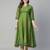 Green cotton printed anarkali kurta