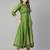 Green cotton printed anarkali kurta