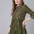 Dark olive cotton printed anarkali kurta