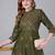 Dark olive cotton printed anarkali kurta