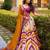 wine tussar silk tie dye printed lehenga choli set
