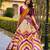 wine tussar silk tie dye printed lehenga choli set