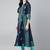 Navy cotton printed anarkali kurta