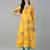 Yellow cotton printed anarkali kurta