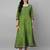 Green cotton printed anarkali kurta