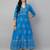 Sky blue cotton printed anarkali kurta