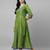 Green cotton printed anarkali kurta