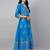 Sky blue cotton printed anarkali kurta