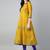 Mustard cotton printed anarkali kurta