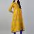 Mustard cotton printed anarkali kurta