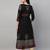 Black cotton printed anarkali kurta