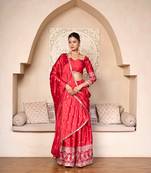 designer red silk lehenga choli with embellished work