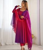 Pure soft fox georgette most trendy padding fabric fully flair anarkali,with duppta set,pent ready to wear