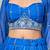 royal blue embroidered georgette lehenga set with net dupatta