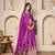 purple silk embroidered lehenga set with dupatta
