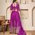 purple silk embroidered lehenga set with dupatta