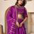 purple silk embroidered lehenga set with dupatta