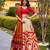 red tussar silk tie dye printed lehenga choli set