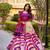 purple tussar silk tie dye printed lehenga choli set