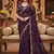 purple georgette saree with sequins lace work