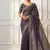 purple georgette saree with sequins embroidery