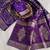 Purple Color Purely Hand Daying Chinya Tisu Viscose Khaddi Crepe Georgette Saree