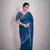 blue silk saree with sequins zari work