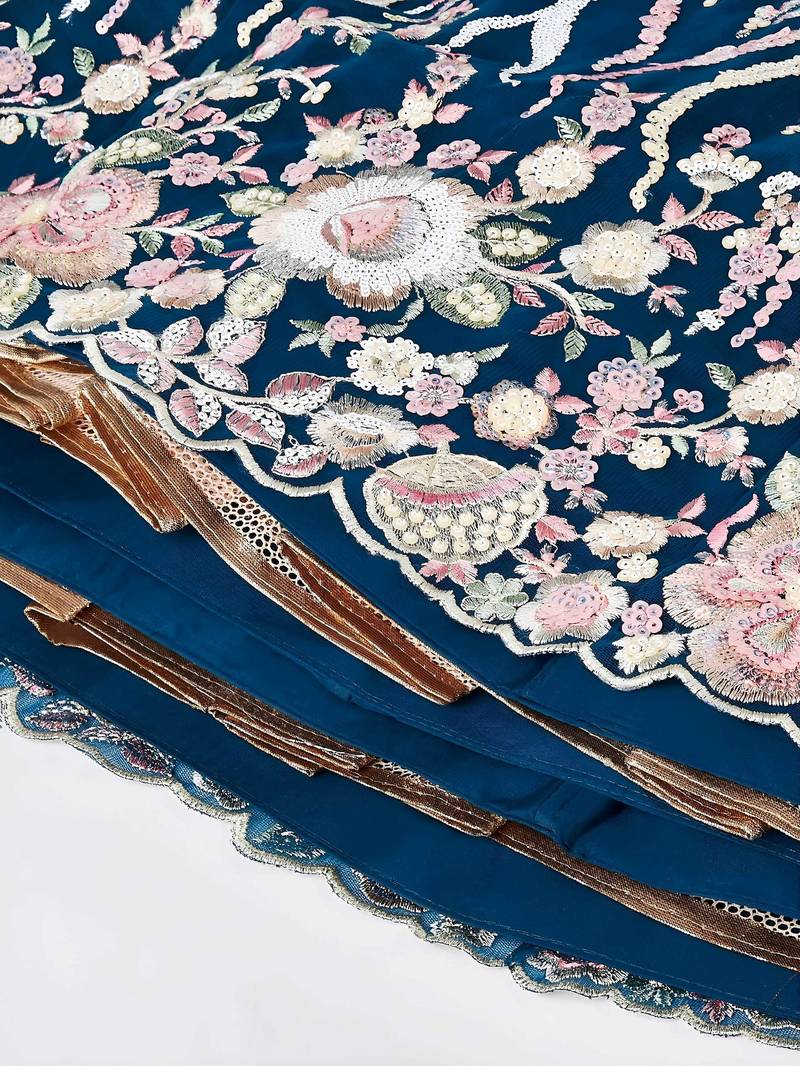 Astonishing Blue Sequins Net Party Wear Lehenga Choli With Dupatta