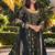 Green chinon silk anarkali gown with heavy cording embroidery & sequins work