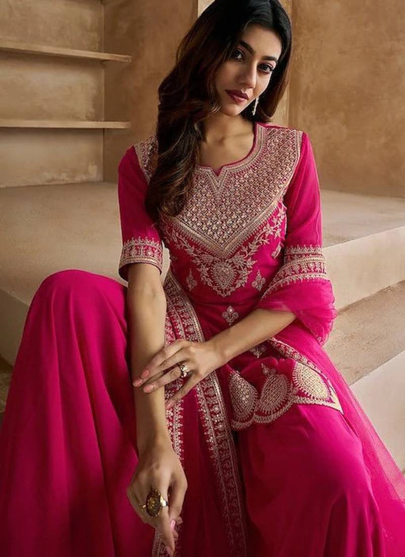 Women Ethnic Motifs Printed Kurti with Sharara & Dupatta