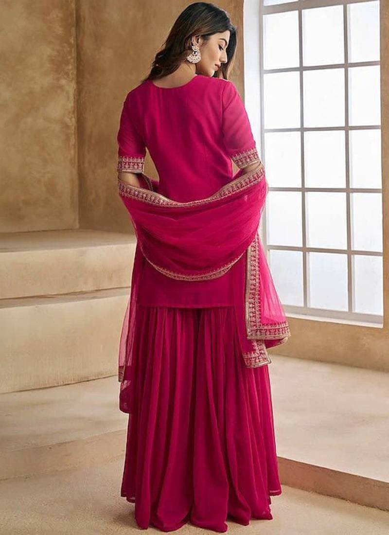 Women Ethnic Motifs Printed Kurti with Sharara & Dupatta