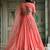 peach thread embroidered georgette bridesmaid lehenga choli