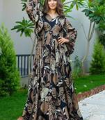 Multi color heavy air tex chinon silk digital print designer gown
